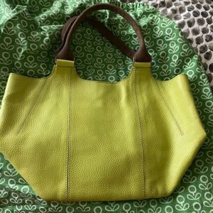Boden leather with canvas handle dump tote bag